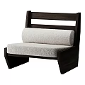 Modern Accent Chair With Dark Wooden Frame And Light Soft Fabric Cushion
