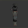Futuristic Tactical Rifle With Camouflage Pattern Neon Red Green Lights Mechanical Structure And Modern Design