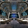 Modern Tech KTV Interior Design With Network Technology Screen LED Lighting And Comfortable Sofa 3d model