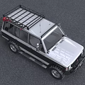 Silver And Black Off Road Car With Roof Rack Large Bumper And Off Road Tires