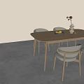 Calligaris Nordic Log Dining Table and Chair Dining Table 3d model