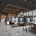 SUPLIM Modern Clothing Store With Glass Facade Displayed Clothes And Interior Layout