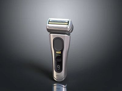 Modern Electric Shaver With Stainless Steel Body And Digital 3d model