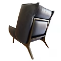Modern Dark Leather Armchair With Stylish Wooden Frame And Comfortable Design