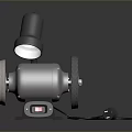 Electric Bench Grinder With Two Grinding Wheels Gray Body Red Indicator Light Power Cord And Plug For Home Use