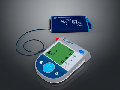 Tensoval Electronic Blood Pressure Monitor With Digital Display And Cuff 3d model