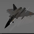 3D Rendered Military Fighter Jet With Camouflage Paint Red Star Emblems And Missiles Under Wings