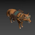 Game Movie Character Orange Fox Wearing Goggles Harness And Backpack
