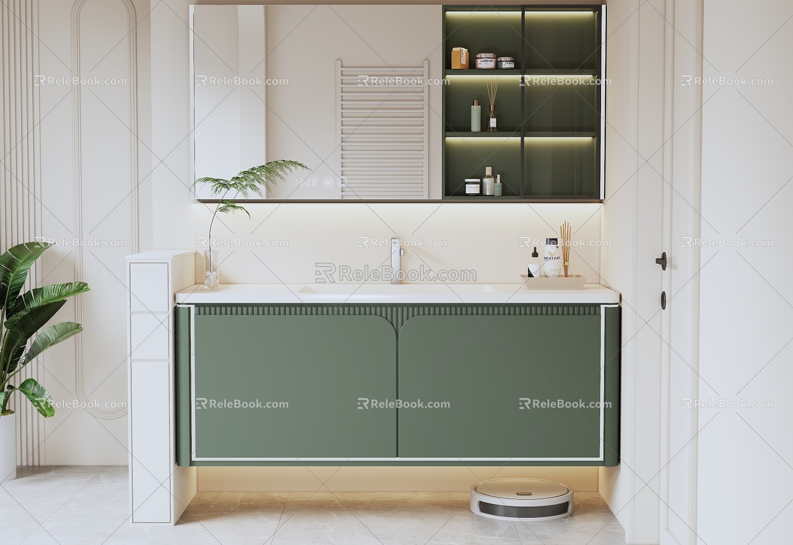 modern bathroom cabinet bathroom mirror 3d model