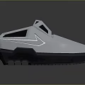 Futuristic Silver Metallic Spacecraft Model With Geometric Design And Observation Window For Space Exploration