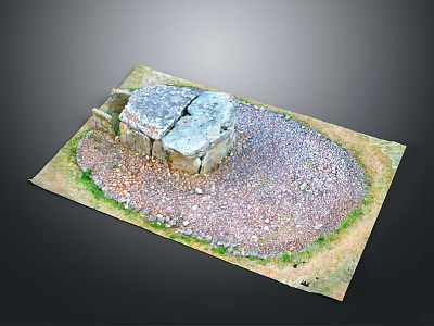 Wood And Stone Structure With Gravel Ground And Natural Outdoor Setting 3d model