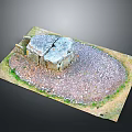 Wood And Stone Structure With Gravel Ground And Natural Outdoor Setting
