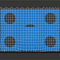 Professional Hockey Goal With White Net Blue Background And Training Equipment Design
