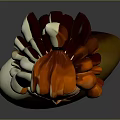 3D Game Movie Character With Red Curly Hair And Yellow Blouse Design