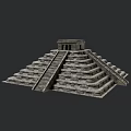 Ancient Pyramid Architecture With Stepped Stone Layers And Top Temple Structure 3d model
