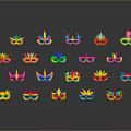 Colorful Animal Masks Collection With Various Vibrant Designs And Patterns