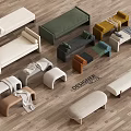 Modern Upholstered Sofa Benches With Various Colors And Designs For Living Room