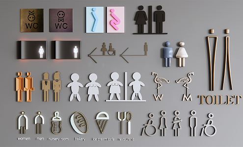 Toilet Signs Modern Signs 3d model