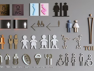 Toilet Signs Modern Signs 3d model
