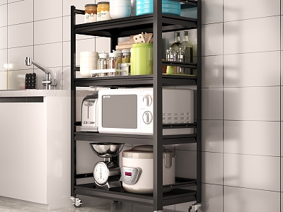 Modern Kitchen Shelf 3d model