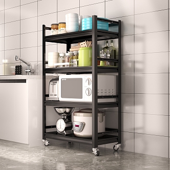 Modern Kitchen Shelf 3d model