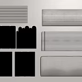 Various Textured Decorative Panels In Gray And White For Interior Design 3d model