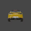 Yellow Sleek SUV Coupe With Black Roof Modern Front Design And Black Wheels