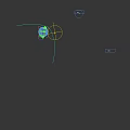 Park Landscape with Green Trees Grass Colorful Paths Balloons and Woman in Pink Dress