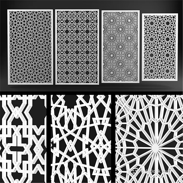 Modern Geometric Wall Decor With Intricate Laser Cut Patterns For Home Interior 3d model 