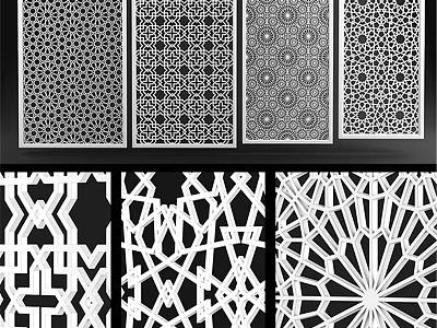 Modern Geometric Wall Decor With Intricate Laser Cut Patterns For Home Interior 3d model