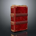 Red Leather Bound Book With Decorative Straps And Gold Accents For Home Living