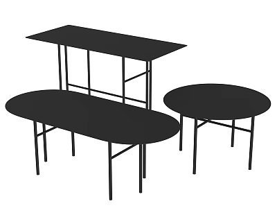 Black Dining Tables With Rectangular Oval And Round Shapes For Modern Homes 3d model