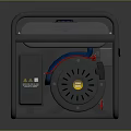 Portable Black Yellow Generator With Control Panel Cooling Fan And Power Supply Features 3d model