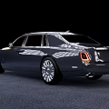Luxury Black Sedan With Chrome Grille LED Headlights And Alloy Wheels