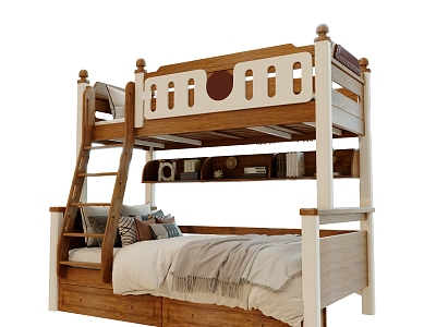 Bed Children's Bed Wooden Bed Solid Wood Bed model