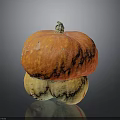 Stacked Orange And Yellow Pumpkins With Textured Surface On Gray Background