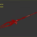Shiny Metal Trident Weapon Design With Ornamental Head And Long Handle