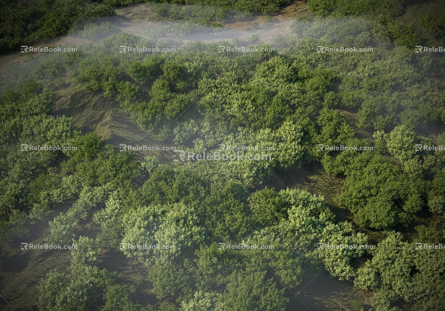 Modern mountain forest bird's-eye view mountain mountain forest bird's-eye view bird's-eye view 3d model