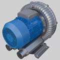 Industrial Equipment High Pressure Blower With Metal Casing Blue Motor And Mounting Bracket