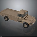 Beige Utility Truck With Open Cargo Bed And Classic Cab Design