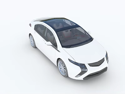 White Modern Car With Panoramic Sunroof Alloy Wheels And Sleek Design 3d model