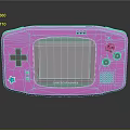 Pink Gameboy Advance Handheld Game Console With D pad Screen And Decorative Elements