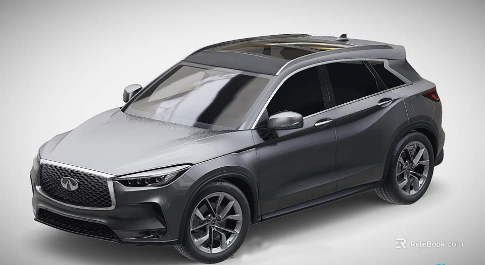 Luxury Silver Gray SUV With Sunroof Sleek Design And Black Alloy Wheels 3d model 