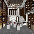 New Chinese-style Tobacco Hotel Wine Display Cabinet Cashier Container Wine Rack Wine Cabinet Wine Tasting Table Reception Desk Firm 3d model