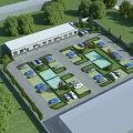 Well Designed Parking Lot With Central Landscaped Areas Trees Parking Spaces And Cars
