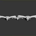 Three Polar Bear Models in Different Sizes with Arms Outstretched against Gray Background with Reflections 3d model