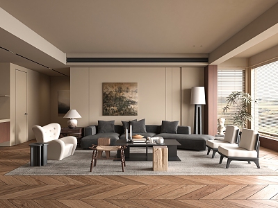 Middle Style Living Room 3d model