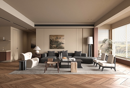 Middle Style Living Room 3d model