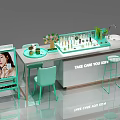 Skincare Display Shelves with Skincare Products Flower Bouquet and Display Stand for Beauty Store Interior