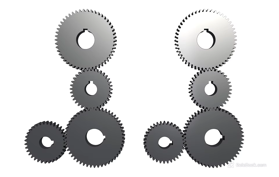 Hardware Tools Metal Gear Set with Various Sizes in Stacked Arrangement 3d model 